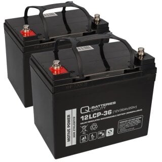 2x 12V 36Ah AGM BLEI AKKU-SATZ für ELEKTRO-ROLLSTUHL...