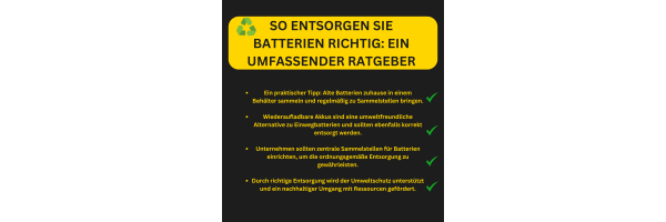 Batterien richtig entsorgen - Tipps...