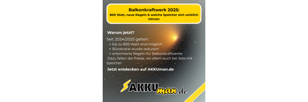 Balkonkraftwerk 2025: 800 Watt, neue...