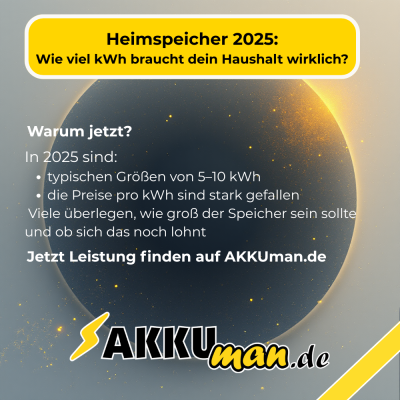 Heimspeicher 2025: Wie viel kWh...