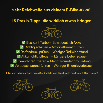 Reichweite E-Bike-Akku optimieren...