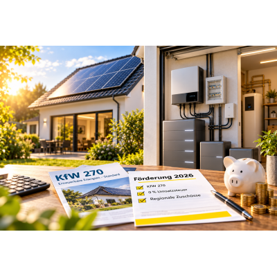 PV-Speicher Förderung 2026: KfW 270,...