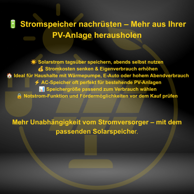 Stromspeicher nachrüsten: Kosten,...