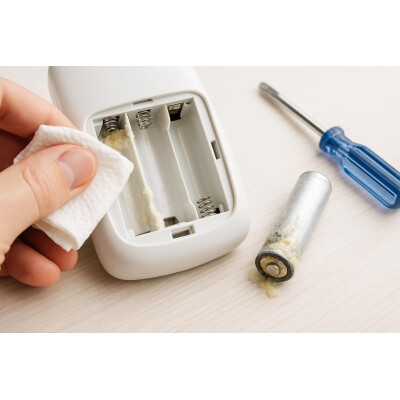 Batterien ausgelaufen: Gerät reinigen...