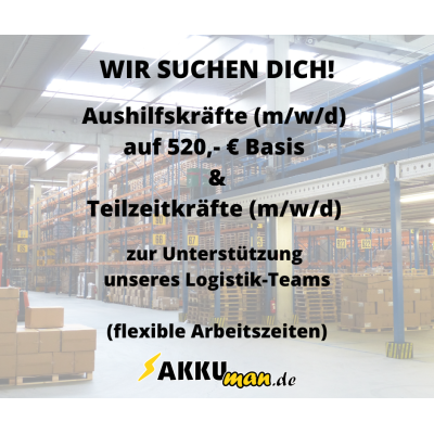 Aushilfskraft auf 520 € Basis oder...