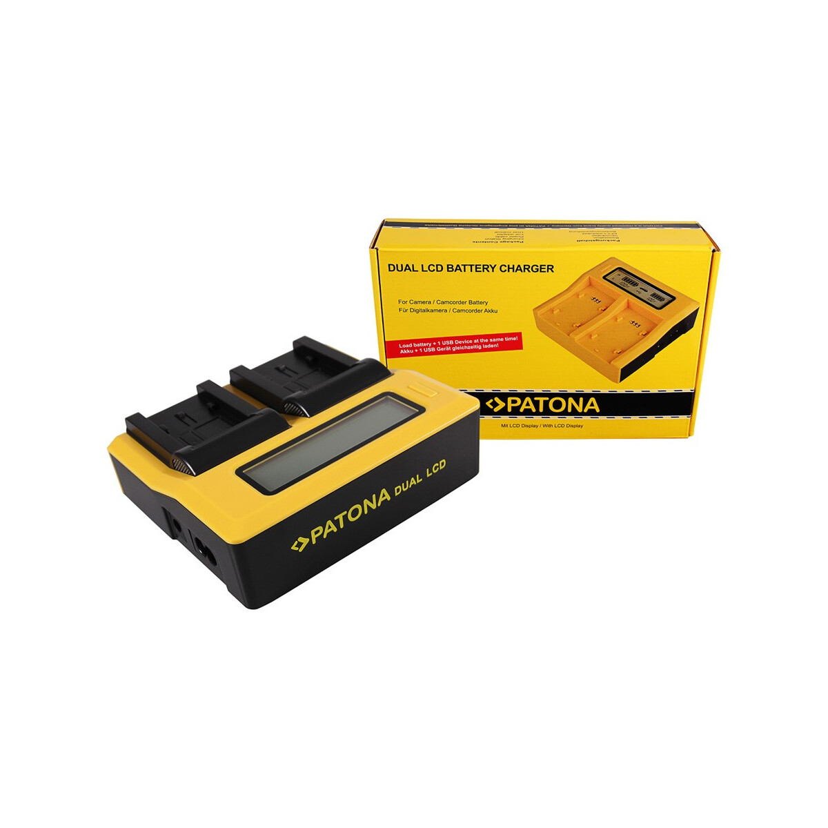 PATONA Dual LCD USB Ladegerät für Panasonic VW-VBK180 H H100 H101 H95 VW-VBK180 HC HCV700 HC-V700