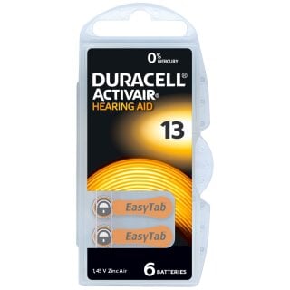 Duracell Hörgerätebatterie DA13 Zn/Luft 1,4V 290mAh 6er Blister