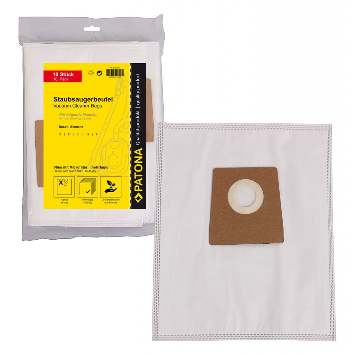 10x Mehrlagiger Vlies Staubsaugerbeutel kompatibel Bosch Siemens BSH G BBS 1000-1199 Casa 2000-2299