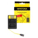 PATONA Smart Dual LCD USB Ladegerät f. Canon LP-E6...