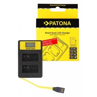 PATONA Smart Dual LCD USB Ladegerät f. Leica Panasonic DMW-BLC12PP V-Lux 4 Panasonic