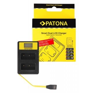 PATONA Smart Dual LCD USB Ladegerät f. Fuji NP-W126 HS30 EXR HS30EXR HS-30EXR HS33 EXR