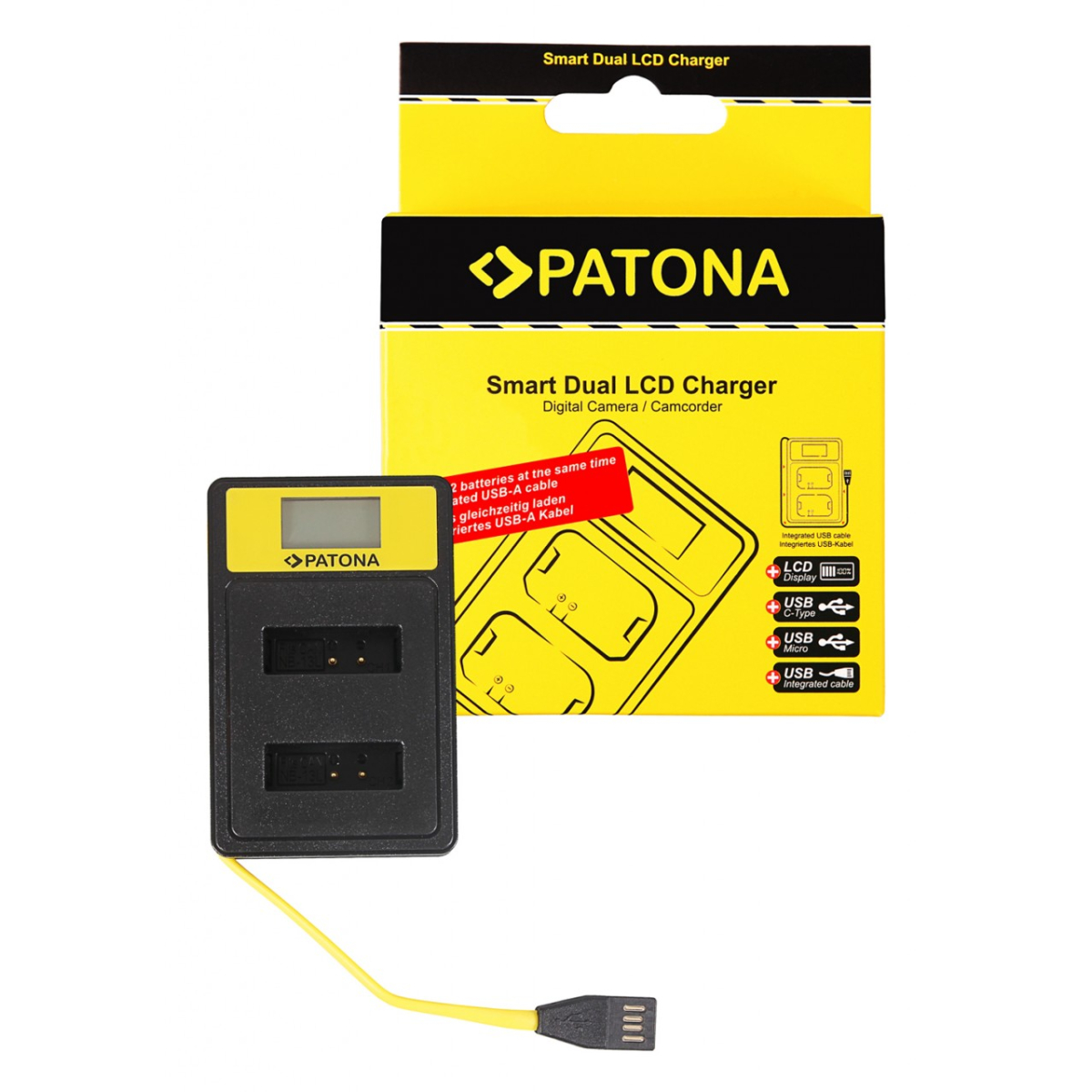 PATONA Smart Dual LCD USB Ladegerät Canon NB-13L PowerShot