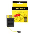 PATONA Smart Dual LCD USB Ladegerät f. Canon NB-13L...