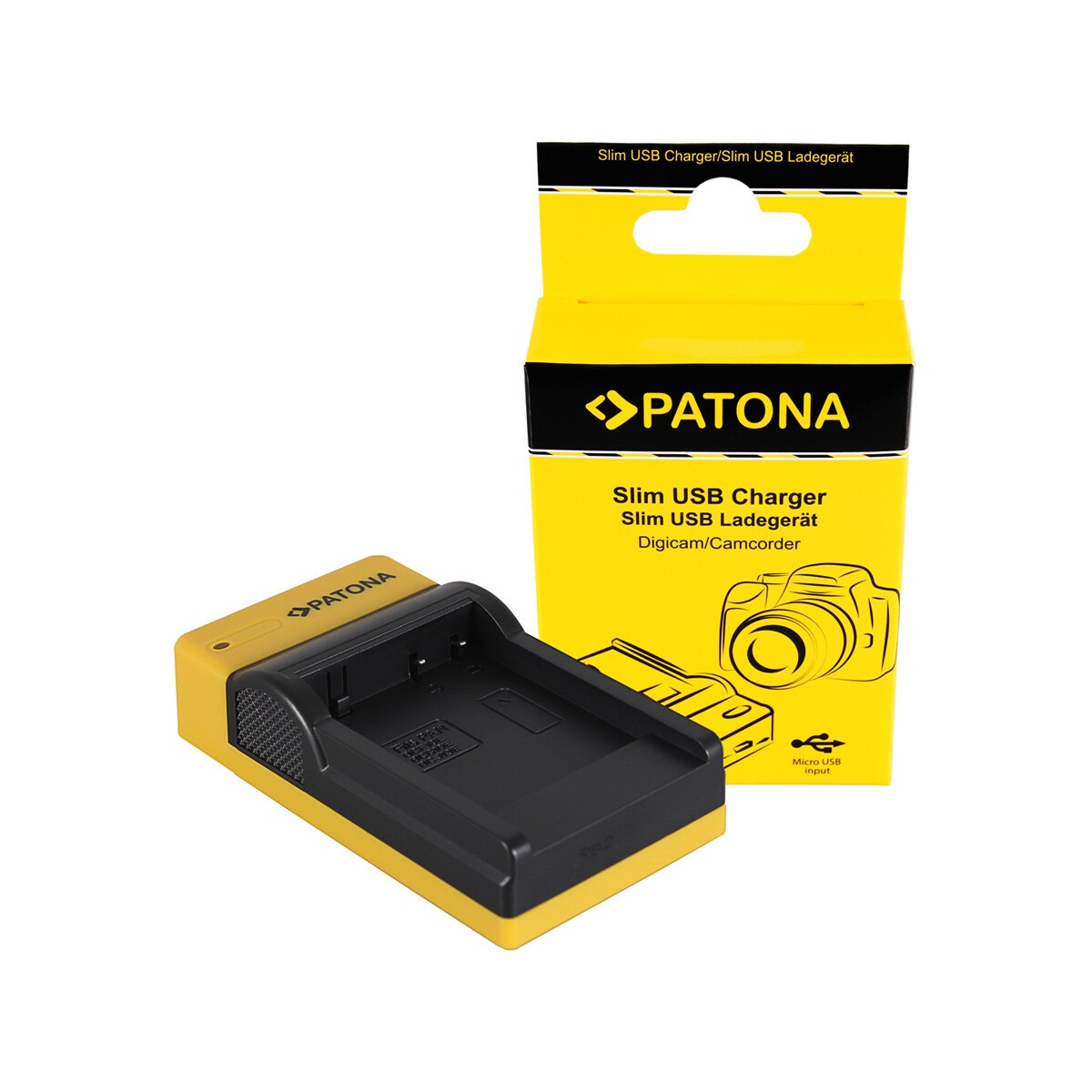 PATONA Slim Micro-USB Ladegerät für Panasonic DMW-BCF10E Lumix DMC-FS7 DMCLX5 DMCLX5 DMC-LX5