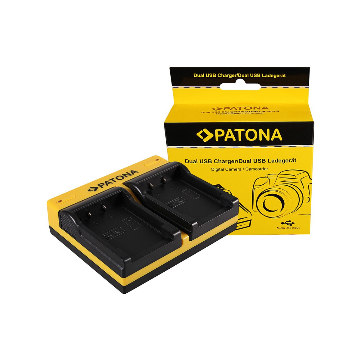PATONA Dual Ladegerät für Casio NP-20 Exilim EXM1 EX-M1 EXM2 EX-M2 EXM20 EX-M20 EXS1 inkl. Micro-USB
