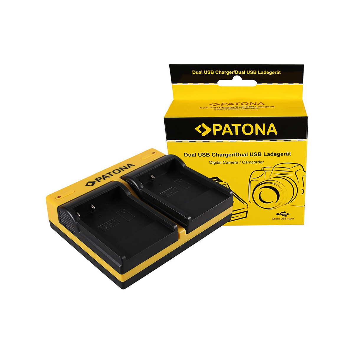 PATONA Dual Ladegerät für BENQ Casio NP-40 DC P500 E520 E520+ E610 Casio NP-40 Casio inkl. Micro-USB