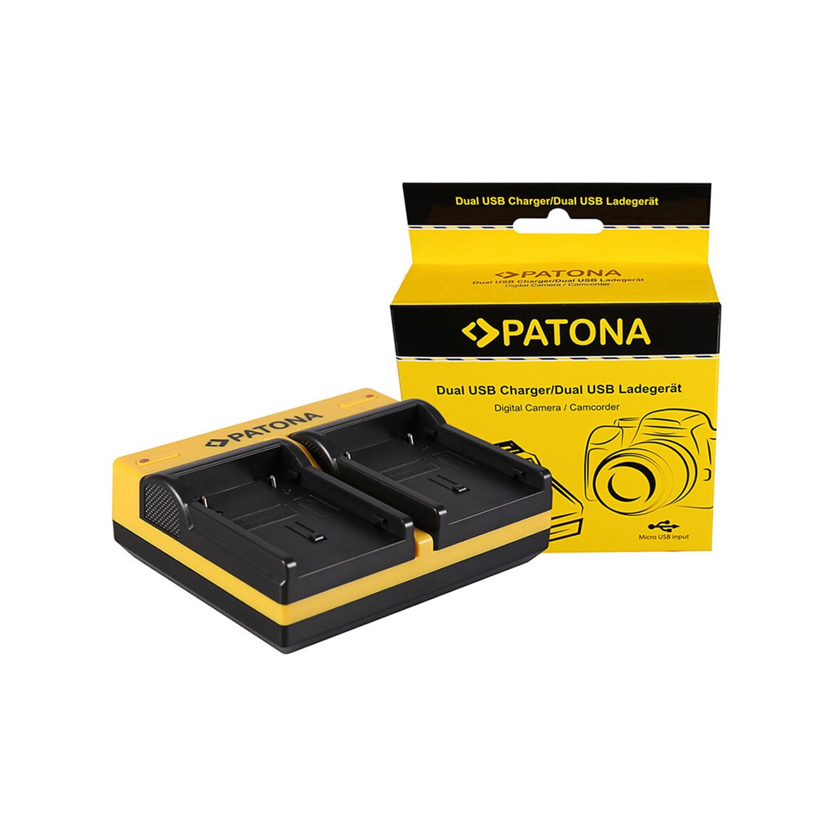 PATONA Dual Ladegerät für JVC BN-V408U D D30 D47AC D70K D90K GRD33AC GR-D33AC GRD50K inkl. Micro-USB