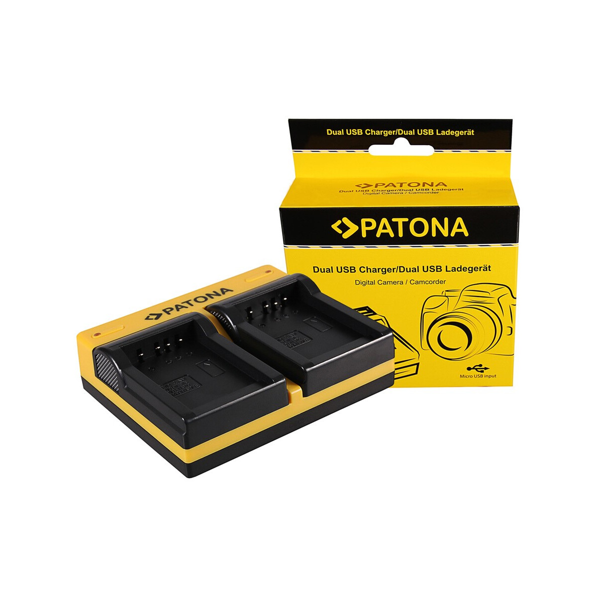 PATONA Dual Ladegerät für Samsung SLB-0837B IA-BH130C IA-BH130LB Digimax i85 L74 wide inkl. Micro-USB