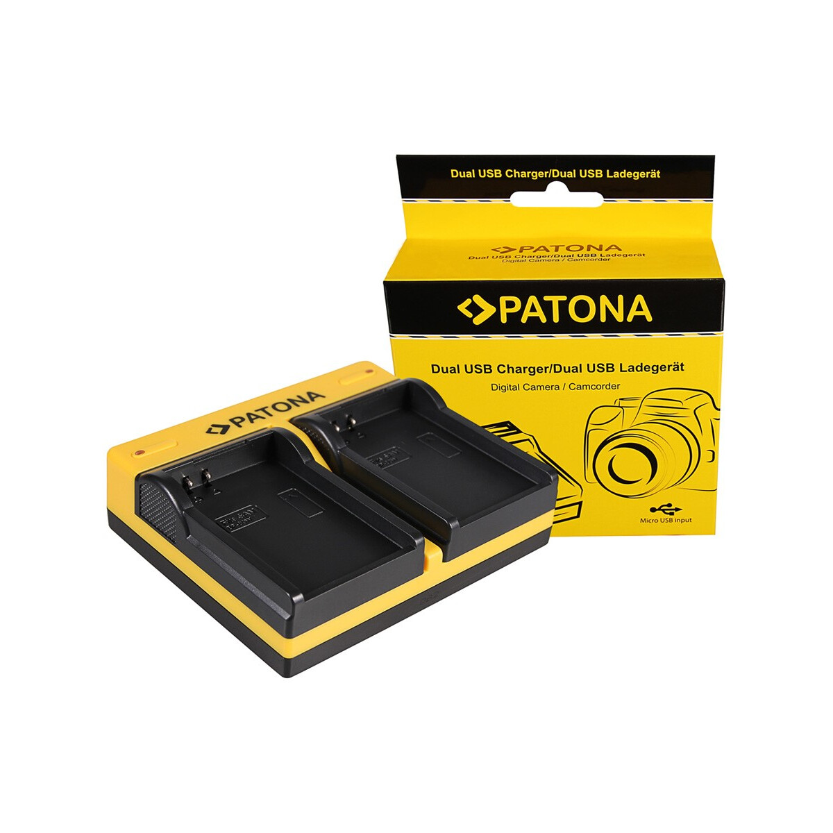 PATONA Dual Ladegerät für Samsung BP-80W SCD385SC SC-D385SC VPD381 VP-D381 VPDX100