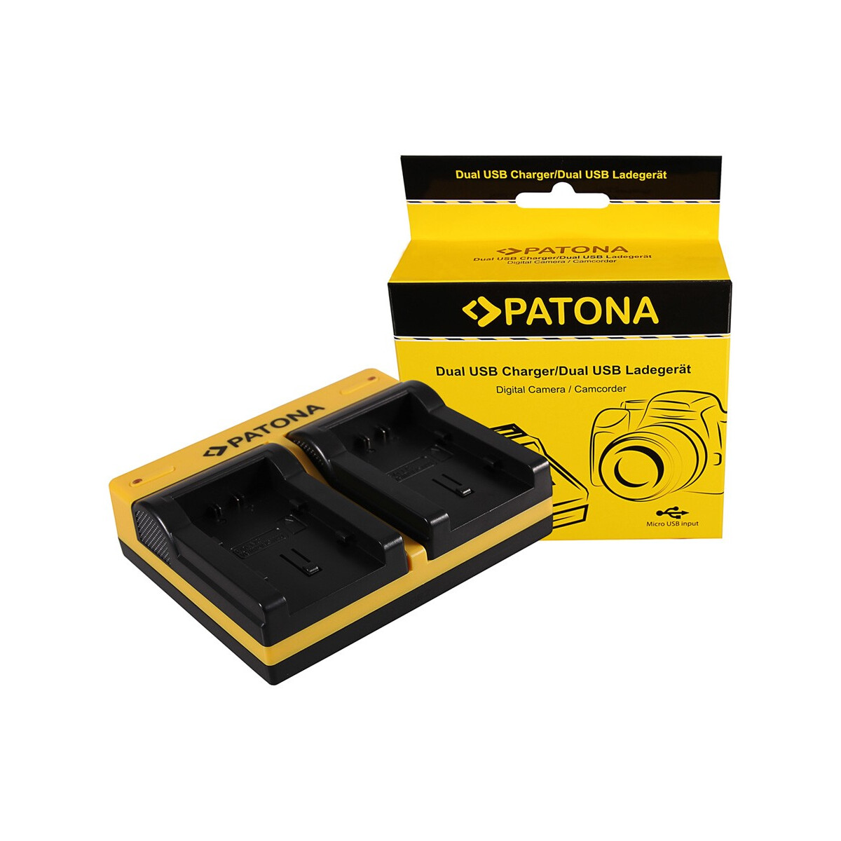 PATONA Dual Ladegerät für JVC BN-VG107U Everio GZHM965 GZ-HM965 GZHM970 GZ-HM970 inkl. Micro-USB