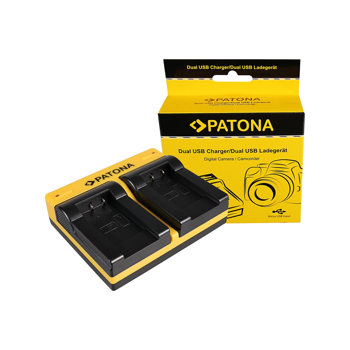 PATONA Dual Ladegerät für Sanyo DB-L90 DMX DMXSH1 DMX-SH1 DMXSH11 DMX-SH11 DB-L90 VPC inkl. Micro-USB