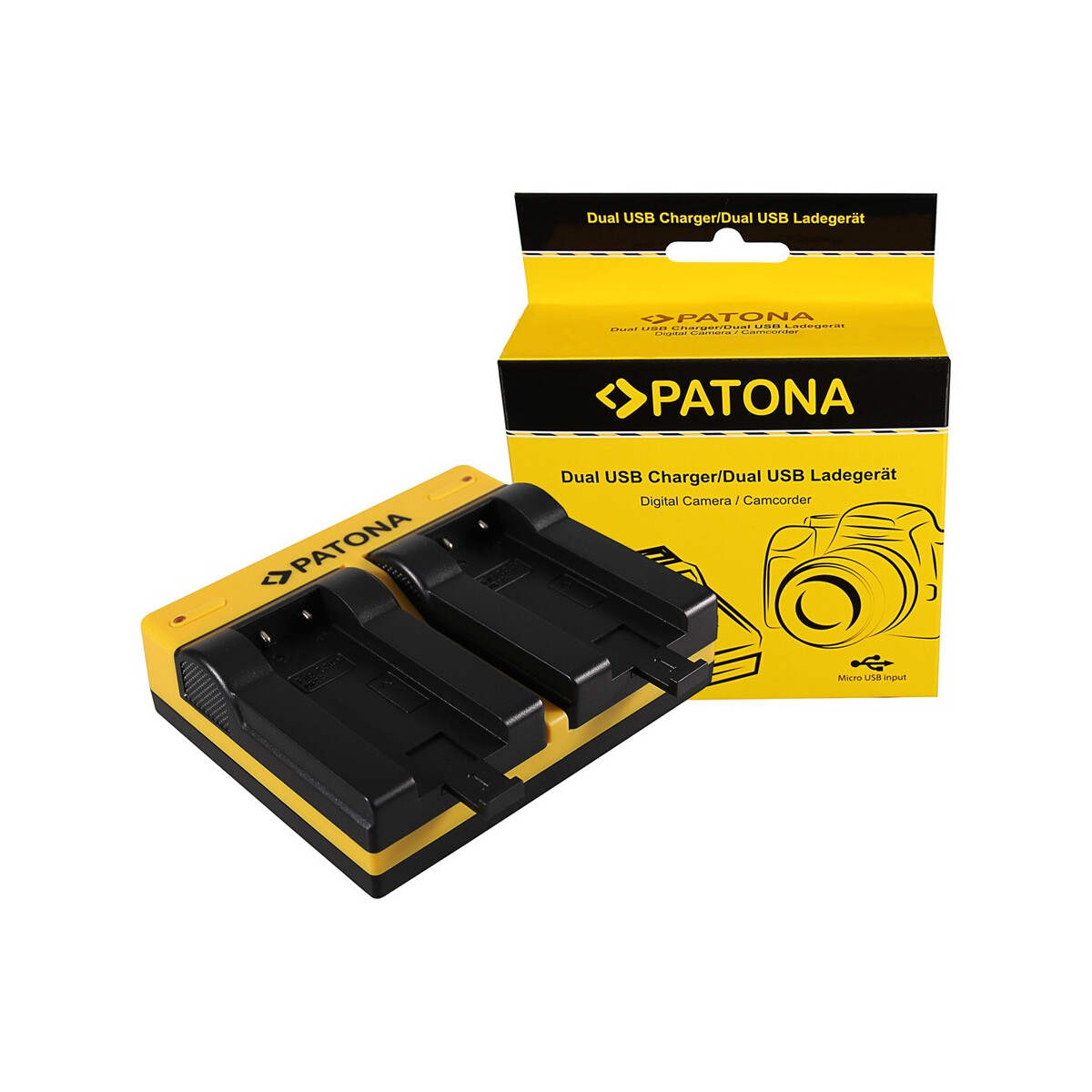 PATONA Dual Ladegerät für Casio NP-50 Exilim EXV7 EX-V7 EXV8 EX-V8 inkl. Micro-USB Kabel