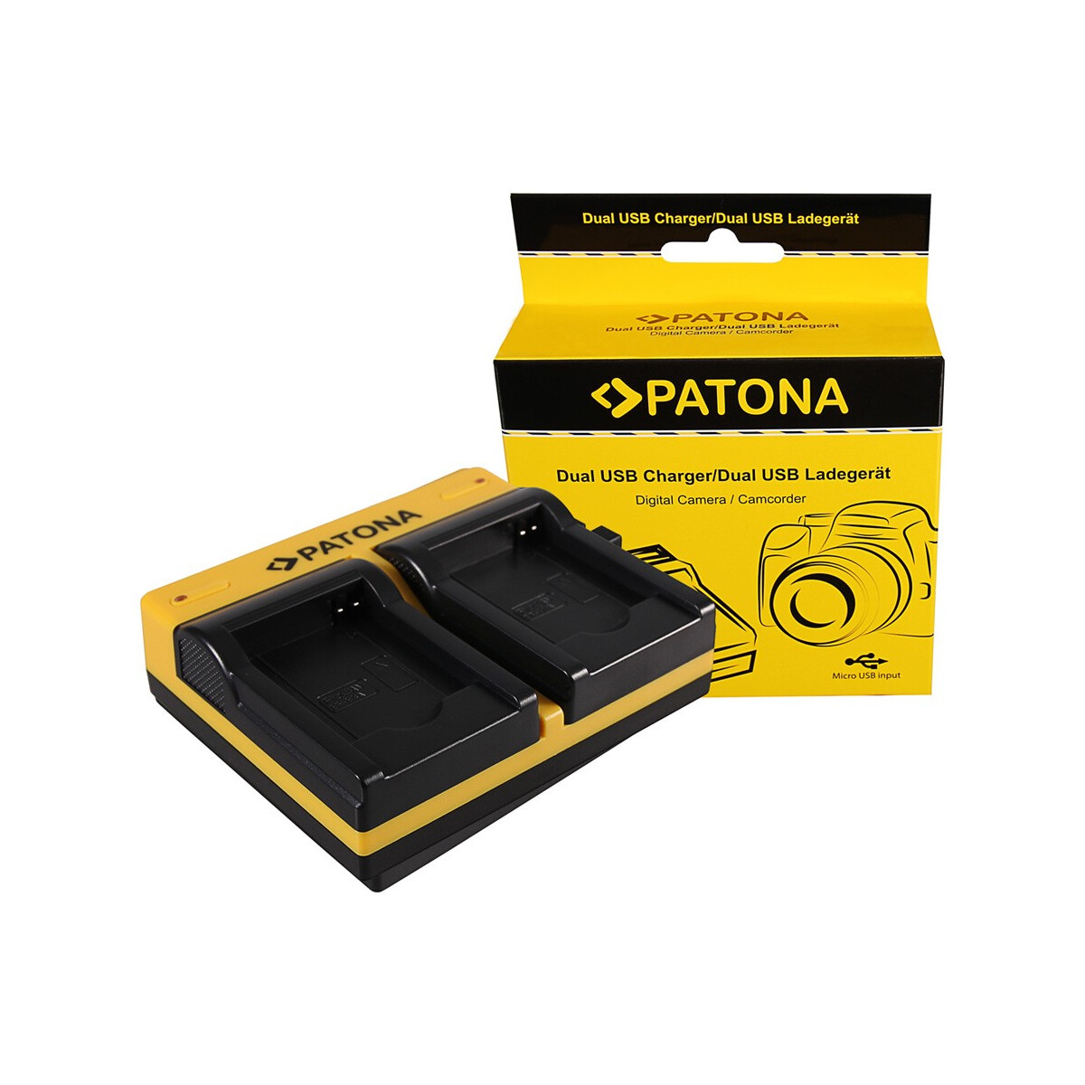 PATONA Dual Ladegerät für Samsung BP-88A DV200 DV300 inkl. Micro-USB Kabel