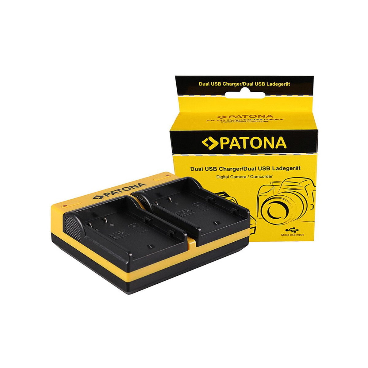 PATONA Dual Ladegerät für Panasonic DMW-BLF19 Lumix DMCGH3 DMC-GH3 DMCGH3A DMC-GH3A inkl. Micro-USB