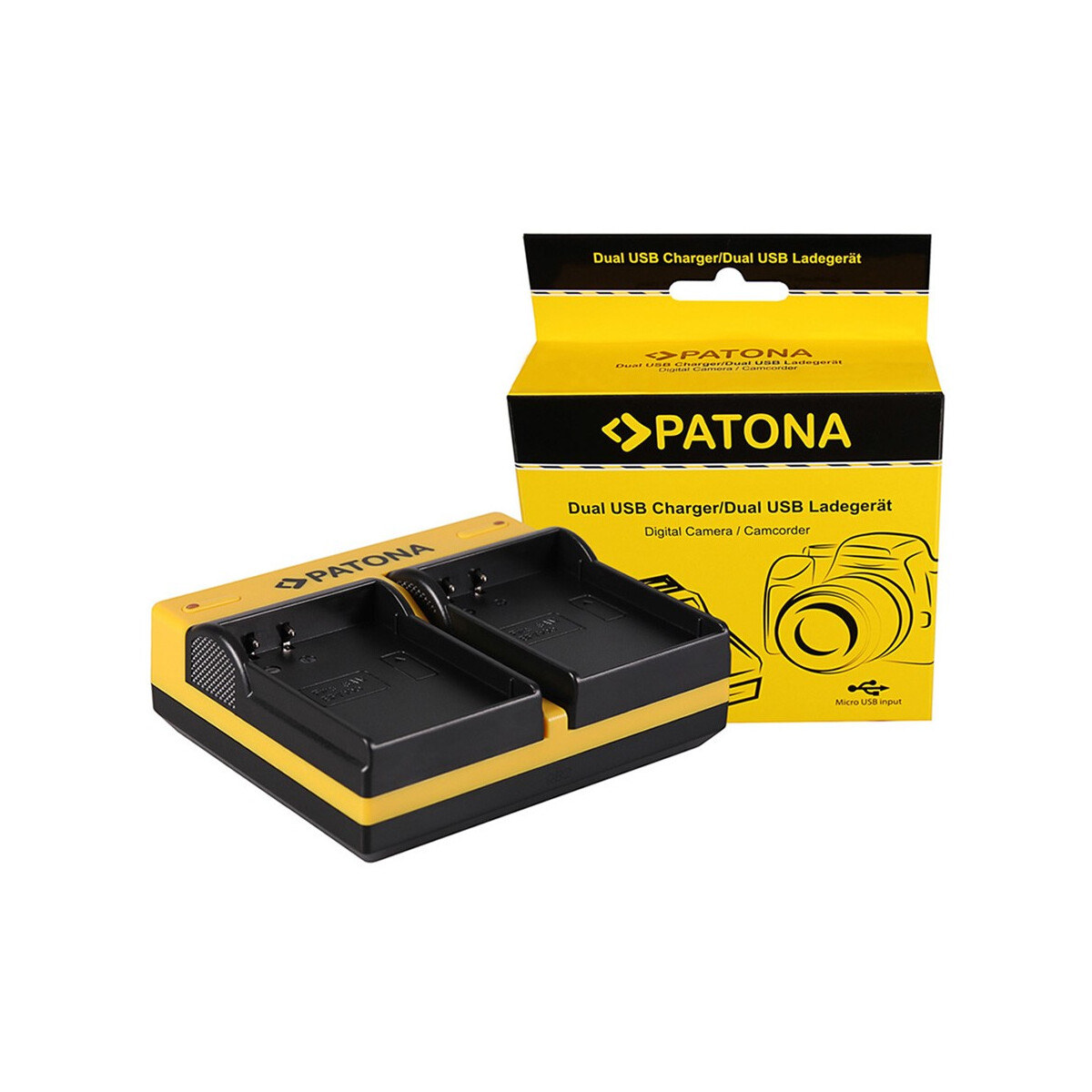 PATONA Dual Ladegerät für Samsung BP1900 NX1 NX-1 inkl. Micro-USB Kabel