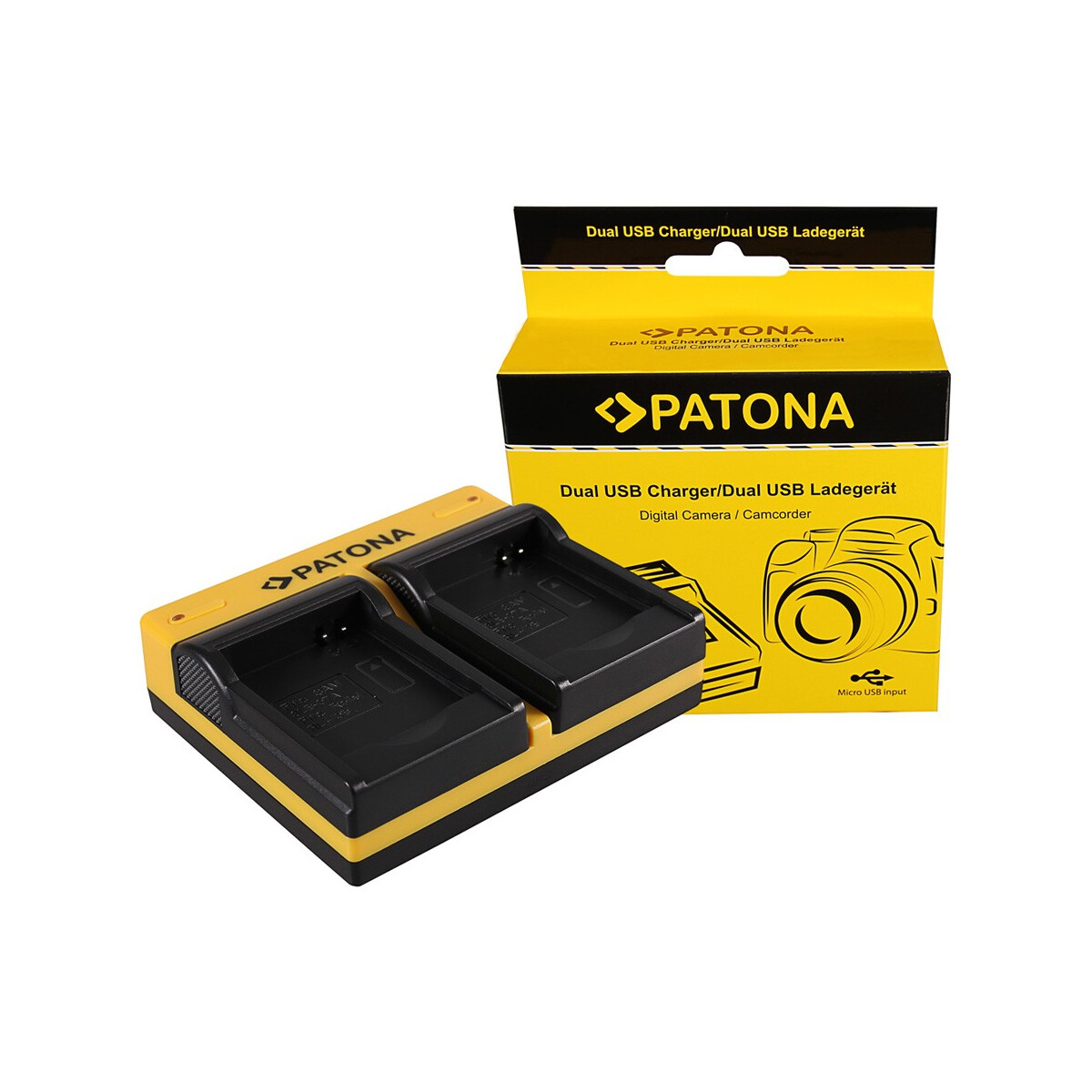 PATONA Dual Ladegerät für Rollei RL410B Actioncam 230 240 410 410B 420 inkl. Micro-USB Kabel