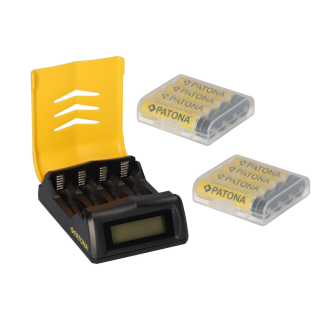 Micro AAA Akkus - Set mit Ladestation und Akku Batterien Premium Akkubox