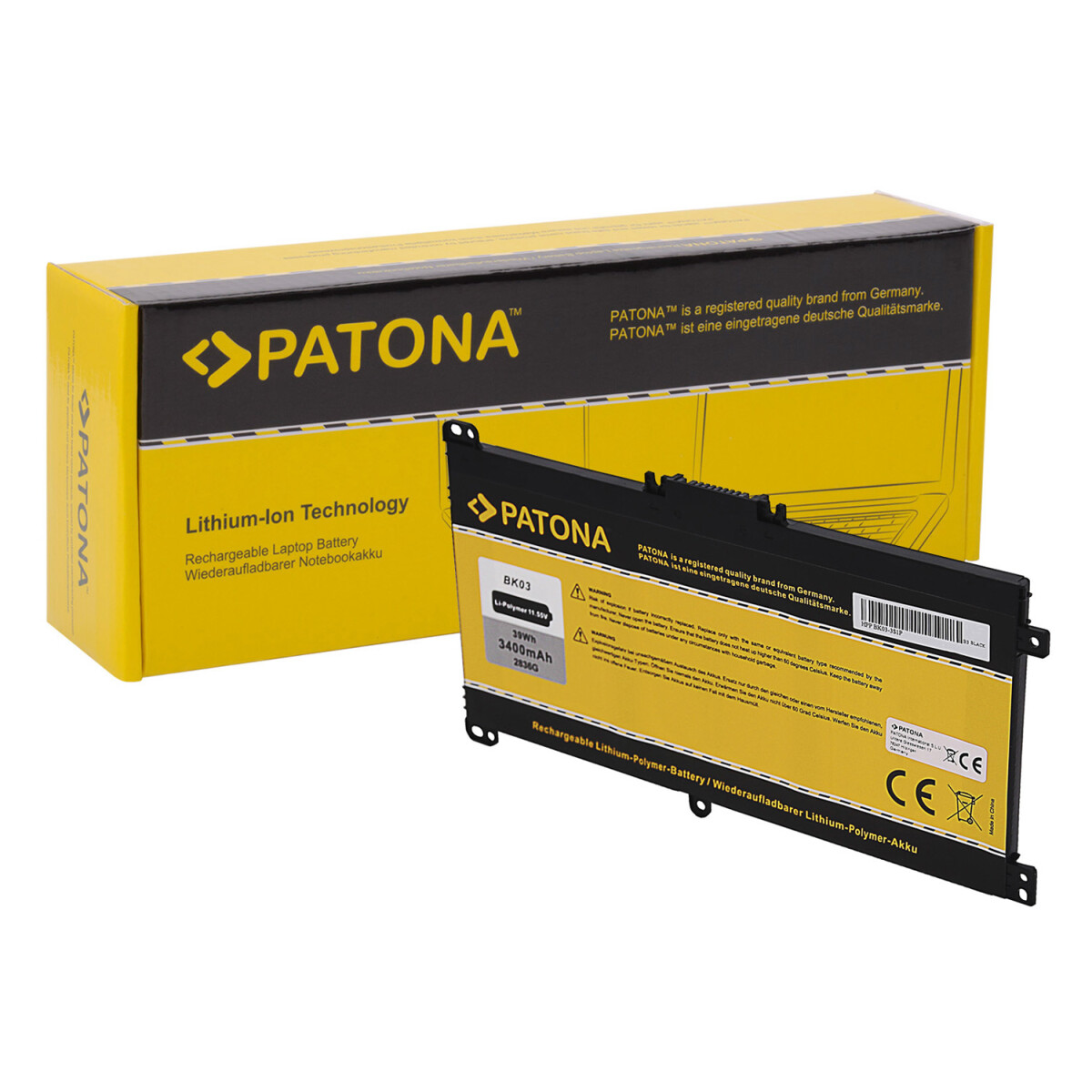 PATONA Akku für HP BK03 Pavilion X360 BK03XL 916811-855 TPN-W125 HSTNN-LB7S HSTNN-UB7G