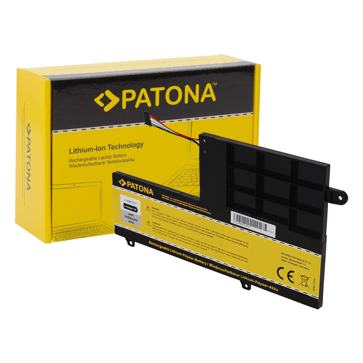 PATONA Akku für Lenovo 300S 500S-14ISK S41-70 YOGA 500-14 L14M2P21 L14S2P21 – 7,4 V 3500 mAh