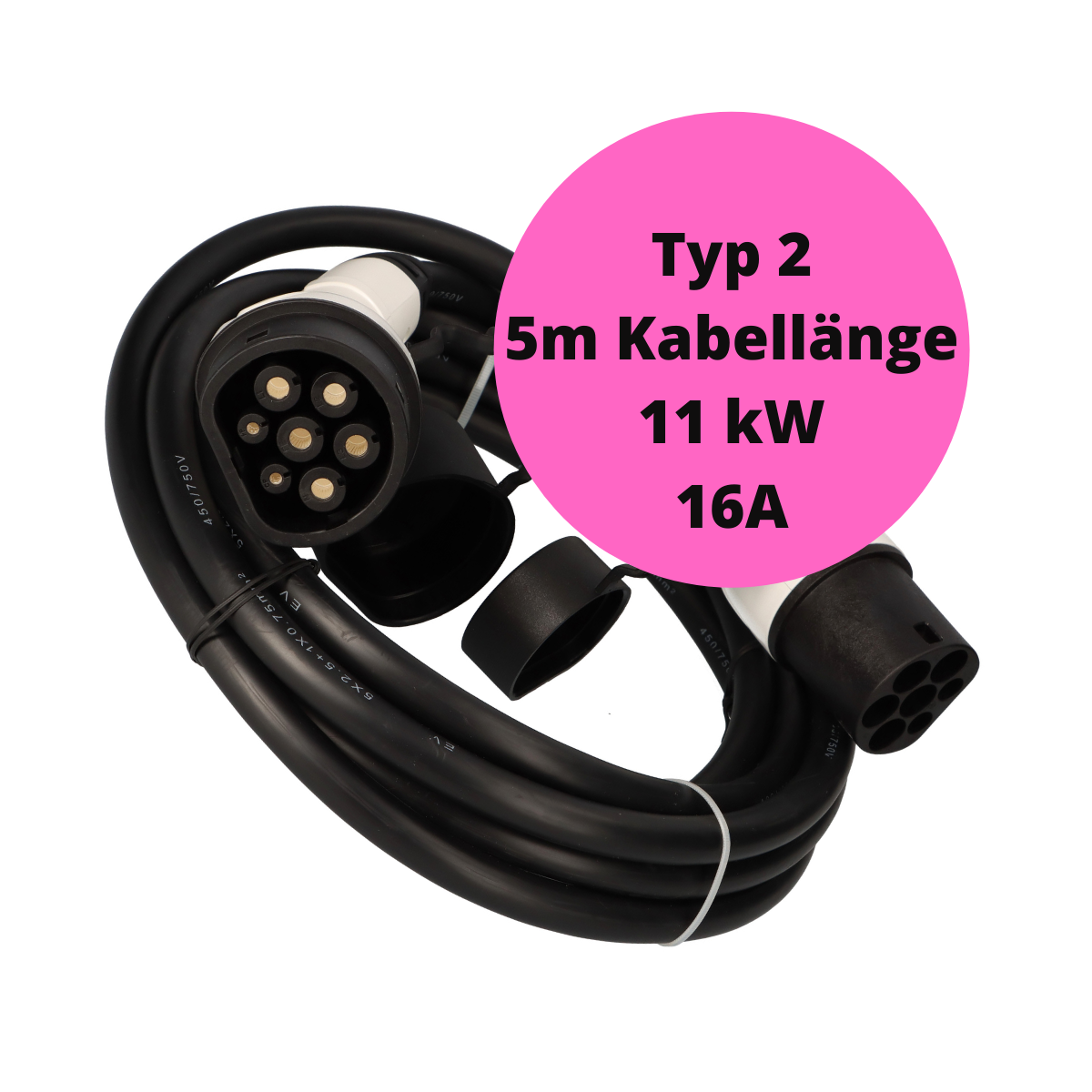 Typ 2 Ladekabel Elektroauto 5 Meter zum Laden für Hybrid & E Auto an Ladesäule IEC62196-2 Ladekabel 3 phasig mit 11 kW