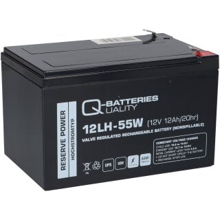 Q-Batteries 12LH-55W 12V 12Ah AGM VRLA Hochstrom USV