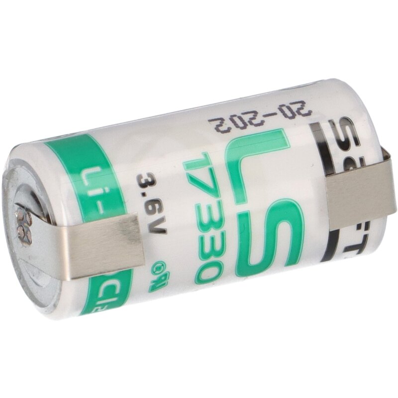 Saft Lithium LS-17330 3,6 V 2,1 Ah 2/3 A 7,65Wh mit U Lötfahne