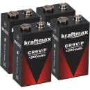 4x Kraftmax Lithium 9V Block Hochleistungs- Batterien für...