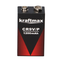 6x Kraftmax Lithium 9V Block Batterie - passend für Rau