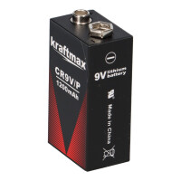 6x Kraftmax Lithium 9V Block Batterie - passend für Rau