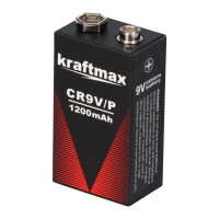 20x Kraftmax Lithium 9V Block Batterie - passend für Ra