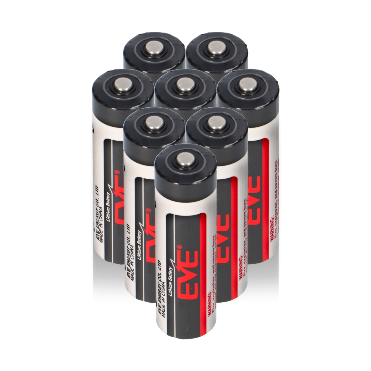 8x EVE ER14505 AA Lithium-Thionylchlorid 3,6V 2400mAh Batterie