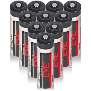 10x EVE ER14505 AA Lithium-Thionylchlorid 3,6V 2400mAh Batterie