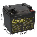 Kung Long Akku kompatibel Weidezaun 12V 50Ah Pb WP50-12NE