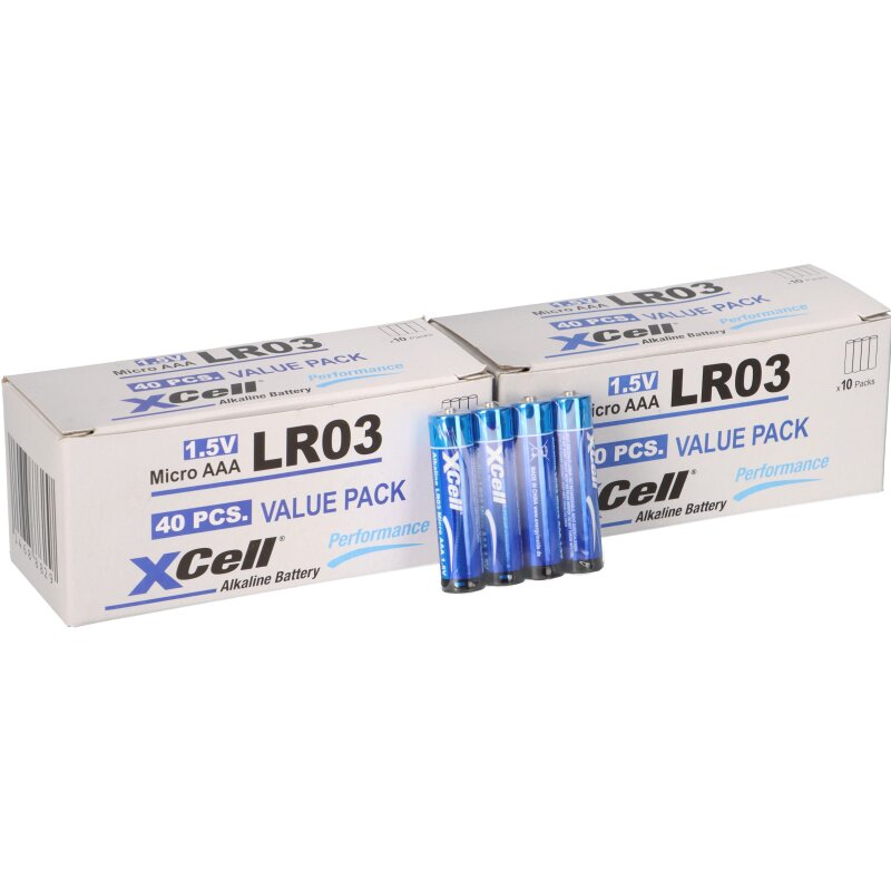80x XCell LR03 Micro Super Alkaline Batterie AAA 20x 4er Folie