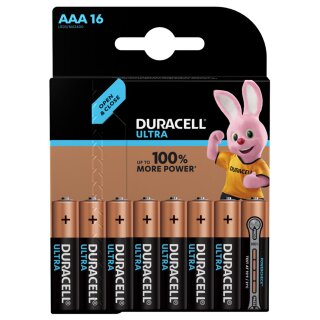 16x Duracell MX2400 Ultra Power Micro Batterie AAA 1,5V