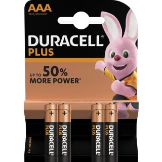 4x Duracell MN2400 Plus Power Micro AAA Batterie 1,5V