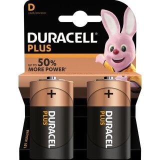 2x Duracell MN1300 Plus Power Mono D Batterie Akku 1,5V