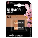 2x Duracell Photobatterie CR123A Ultra Lithium 3V 1400mAh