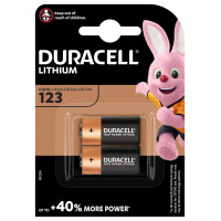 2x Duracell Photobatterie CR123A Ultra Lithium 3V 1400mAh 1