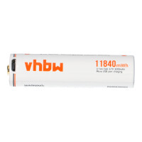 Akku-Zelle 3,7V 3,2Ah Li-Ion passend für 18650 mit Micr